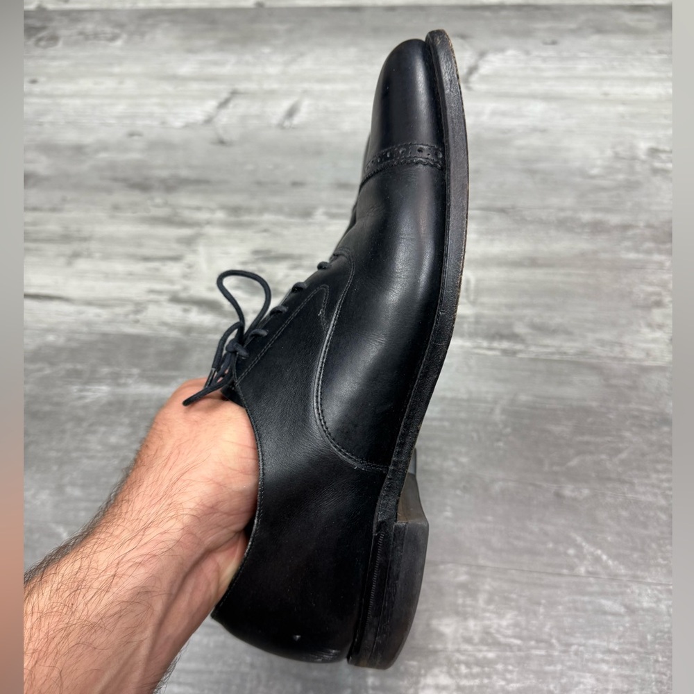 Peal & Co. Black Cap Toe Oxfords Dress Shoes 8.5 D - Picture 4 of 9